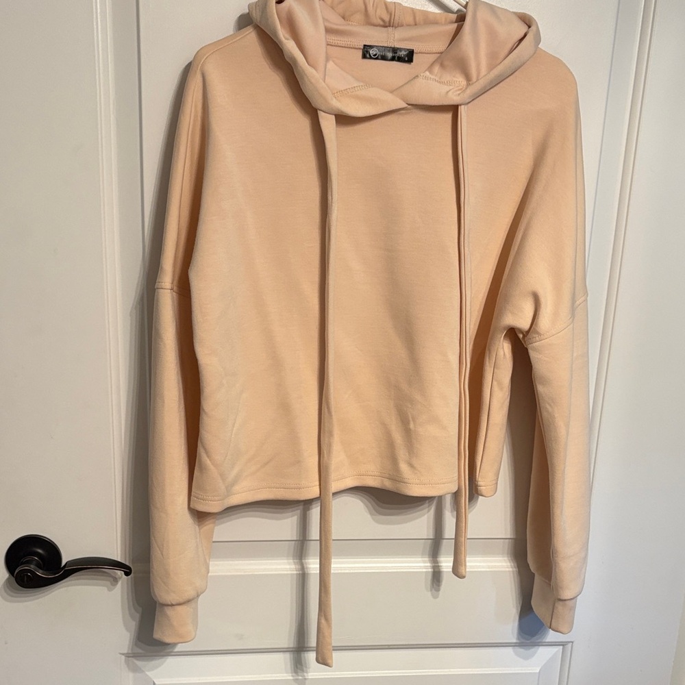 Pretty garden Peach Cropped Hoodie Sweatshirt SZ S